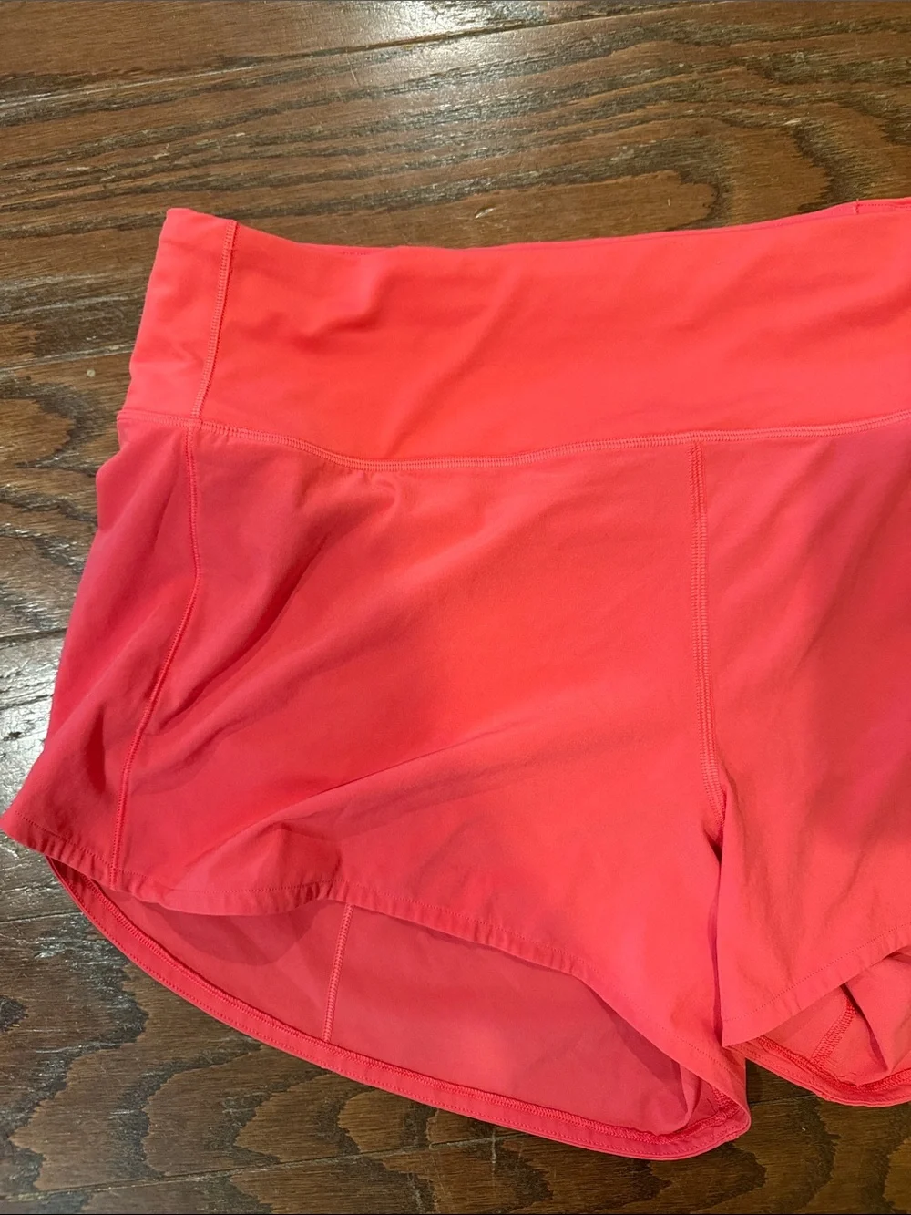 Lululemon Speed Up coral shorts, size 14